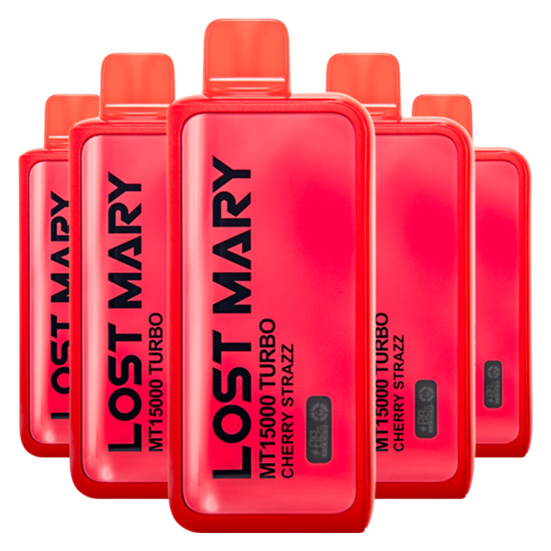 5 Pack Lost Mary Cherry Strazz MT15000 Turbo Disposable Vape