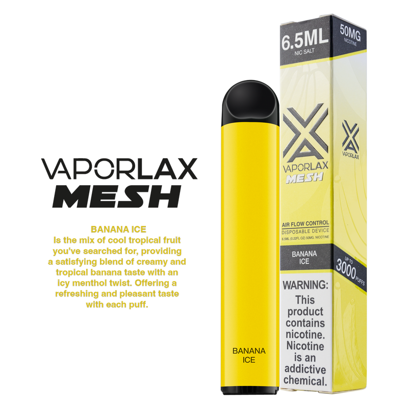 VaporLax Disposable Vape Banana Ice 50mg 6.5ml