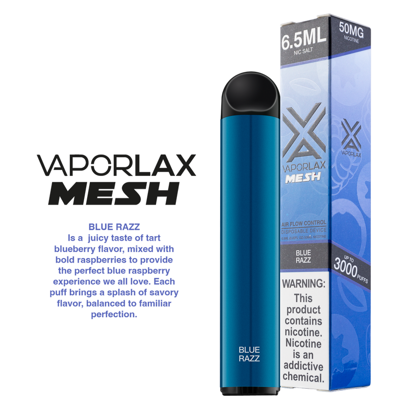 VaporLax Disposable Vape Blue Razz 50mg 6.5ml