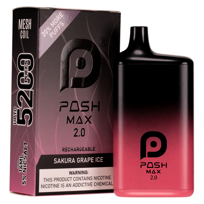 Posh Max 2.0 Sakura Grape Ice Disposable Vape 1ct