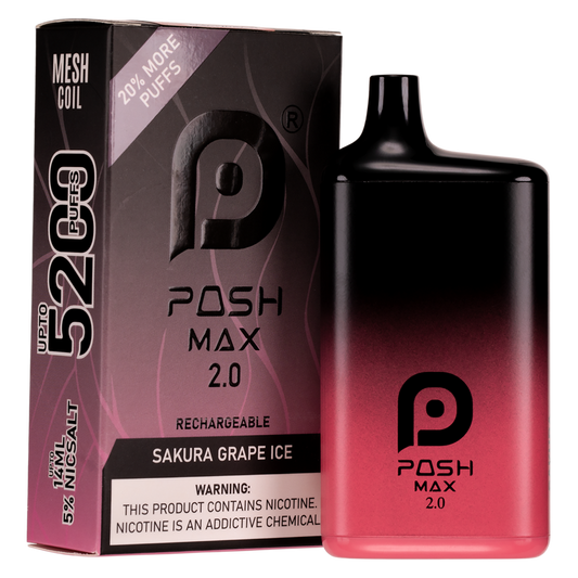 Posh Max 2.0 Sakura Grape Ice Disposable Vape 1ct