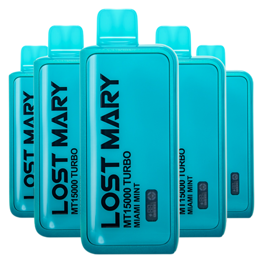 5 Pack Lost Mary Miami Mint MT15000 Turbo Disposable Vape