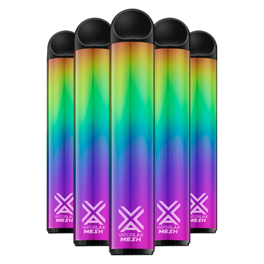 5 Pack VaporLax Disposable Vape Rainbow Mix 50mg 6.5ml