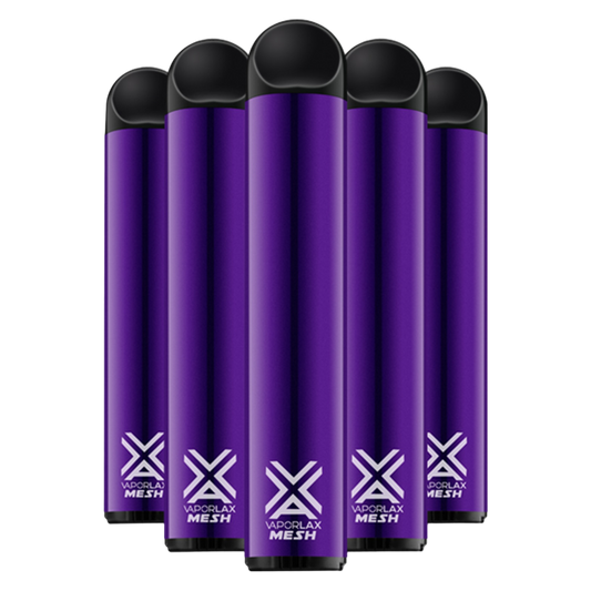 5 Pack VaporLax Disposable Vape Crush Grape 50mg 6.5ml